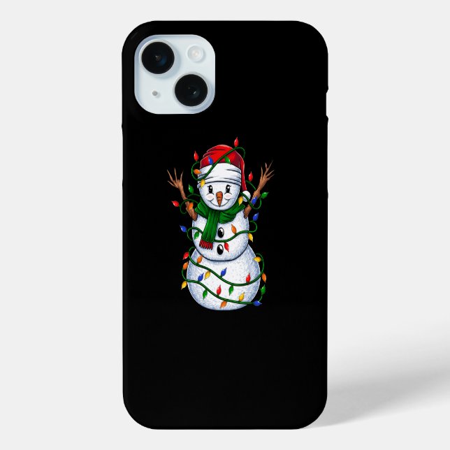 Coques Case-Mate iPhone lumières de Noël des bonhomme-neige (Verso)