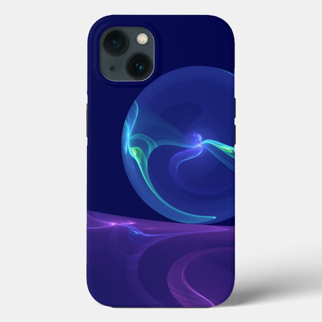 Coques Case-Mate iPhone Lumineuse Bleu Violet Rêve Abstrait Fractal Art (Verso)