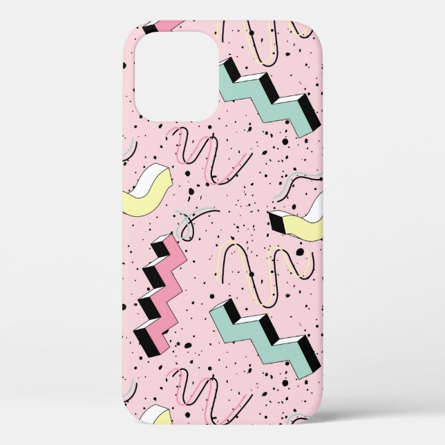 Coques Case-Mate iPhone Lumineux rétro abstrait, motif sans soudure. (Verso)