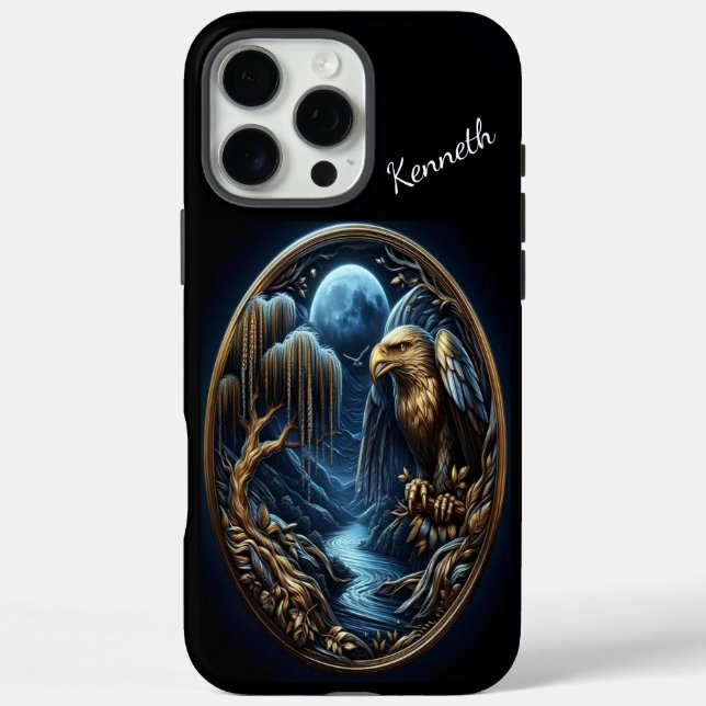 Coques Case-Mate iPhone Luminosité Éthérée D'Aigle D'Une Pleine lune (Verso)
