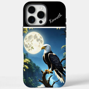Coques iPhone 16 Pro Max Lune bleue et aigle nocturne