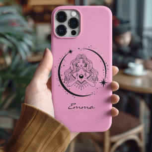 Case-Mate iPhone Case Lune céleste étoiles,boho,astronomie élégante,rose