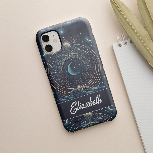 Coques Case-Mate iPhone Lune Et Étoiles De Croissant Magique Personnalisée (Créateur téléchargé)