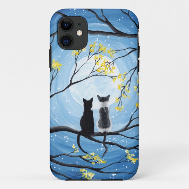 Coques Case-Mate iPhone Lune lunaire avec chats (Dos)