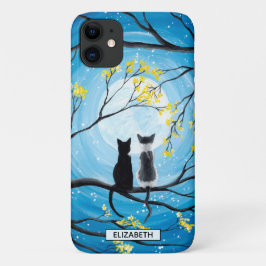 Case-Mate iPhone Case Lune lunaire avec chats | Ajouter un nom