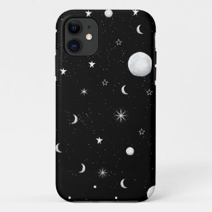 Case-Mate iPhone Case Lunes et étoiles noires et blanches