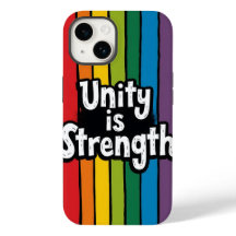 "L'unité est la force - Bold Rainbow Stripes Phone