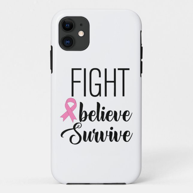 Coques Case-Mate iPhone Lutter et croire Cancer Téléphone Case (Dos)
