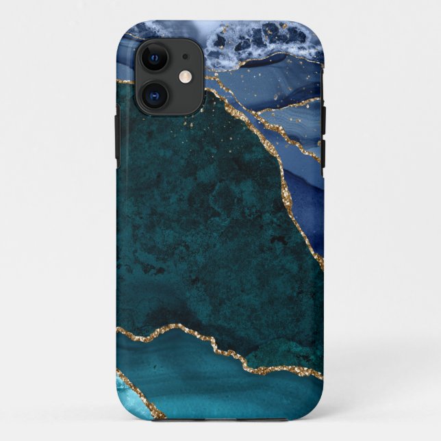 Coques Case-Mate iPhone Lux Peacock Agate & Gold (Dos)