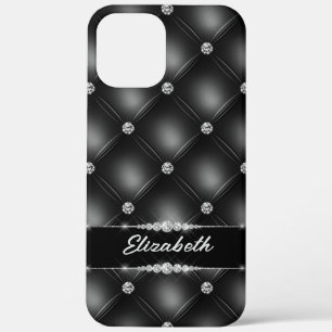 Case-Mate iPhone Case Luxe Black Bling Sparkle Diamond Nom personnalisé