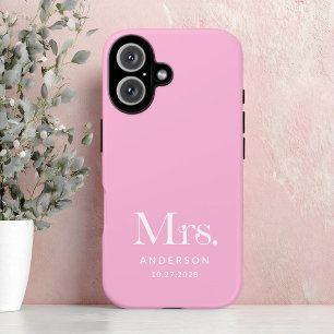 Coques iPhone 16 Luxe Elegance Date Mme rose et Mariage
