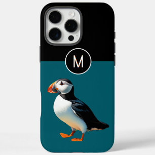 Coques iPhone 16 Pro Max Macareux Atlantique Faune Côtière Oiseau Monogramm