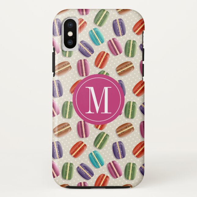 Coques Case-Mate iPhone Macaron Cookies Cute Custom Monogramme Initial (Dos)