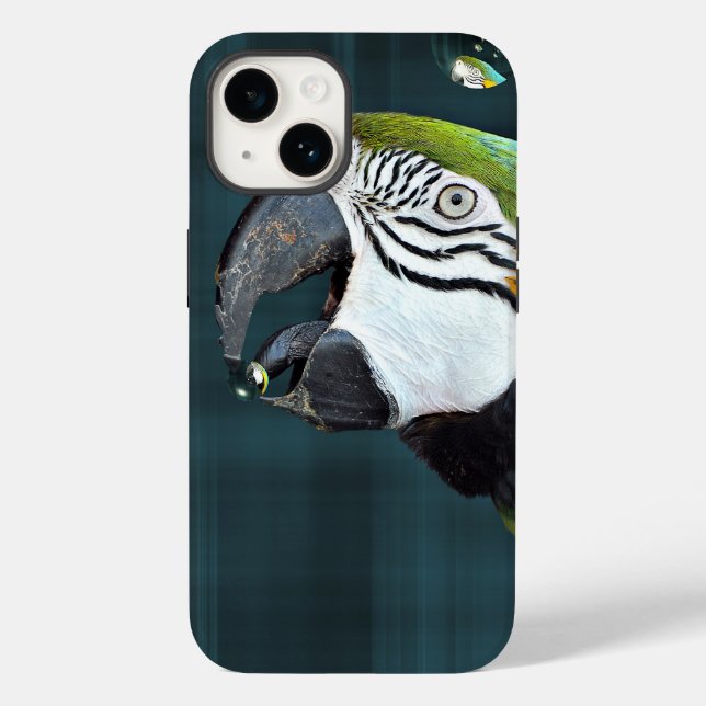 Coques Case-Mate iPhone Macaw Parrot avec bulles (Verso)