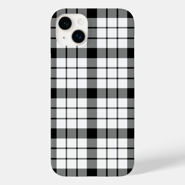 Coques Case-Mate iPhone MacFarlane tartan noir blanc plaid (Verso)