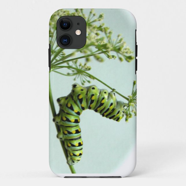 Coques Case-Mate iPhone Machaon noir Caterpillar mangeant du persil (Dos)