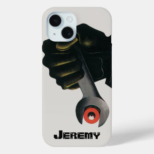 Coque Pour iPhone 15 Machiniste d'usine de fabrication d'entreprise vin