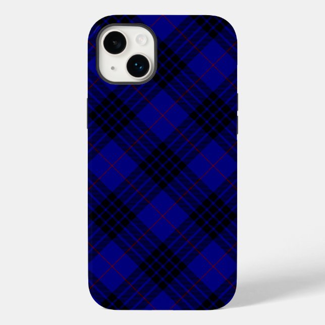 Coques Case-Mate iPhone MacKay tartan bleu noir plaid (Verso)