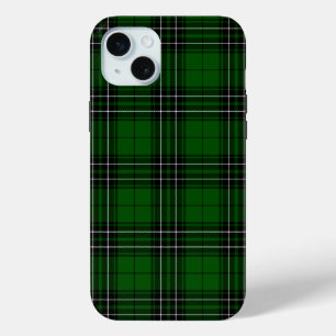 Coque iPhone 15 Mini MacLean Tartan vert et noir plaid