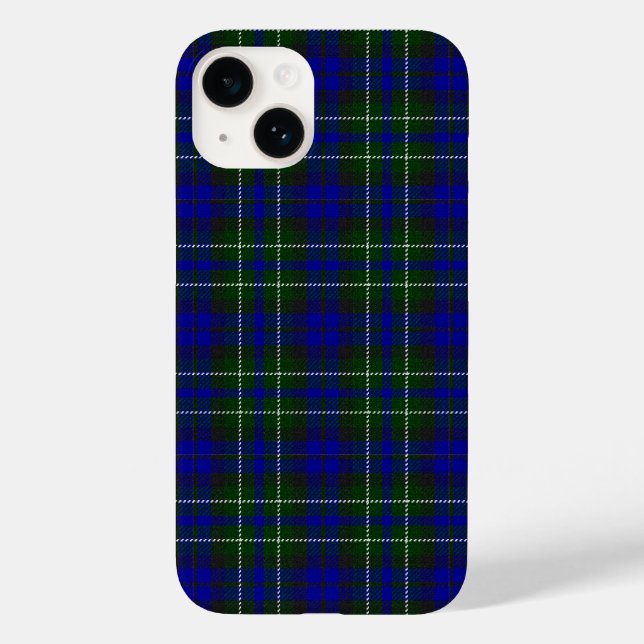 Coques Case-Mate iPhone Macneil de Colonsay tartan bleu vert plaid (Verso)