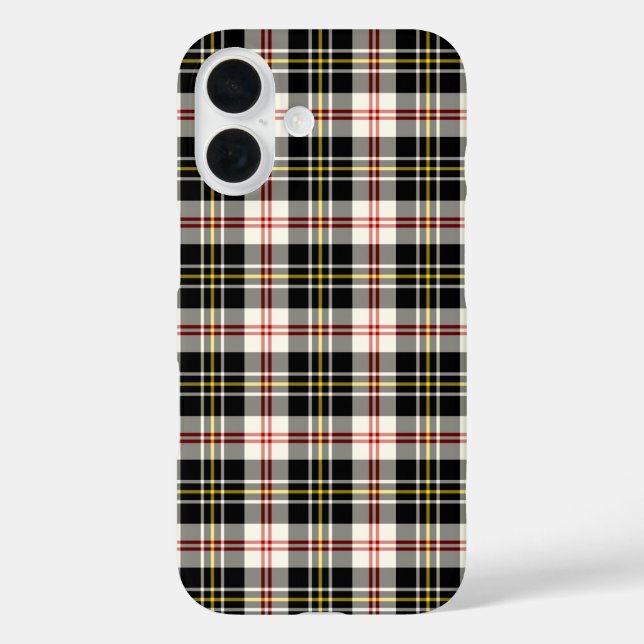 Coques Case-Mate iPhone MacPherson Clan Robe noir et blanc Tartan (Verso)