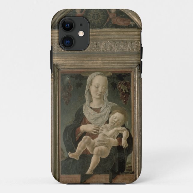 Coques Case-Mate iPhone Madonna et enfant (huile sur le panneau) (Dos)