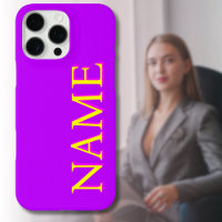 Magenta 3D jaune Nom moderne | Cool tendance viole