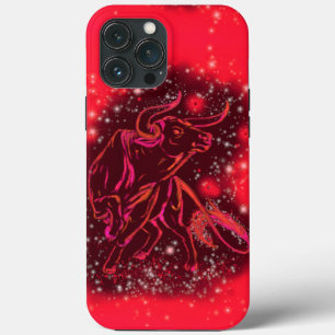 Case-Mate iPhone Case Magic Red Neon Bull Courir la nuit étoilée Extraor