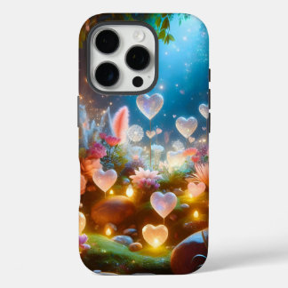 Coques iPhone 16 Pro Magical Glowing Flowers Heart Garden