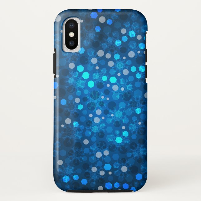Coques Case-Mate iPhone Magie de Noël Bleu motif abstrait (Dos)