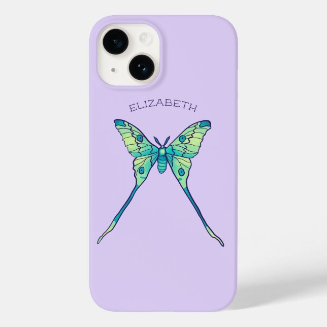 Coques Case-Mate iPhone Magie Moon Moth - Papillon pourpre Art (Verso)
