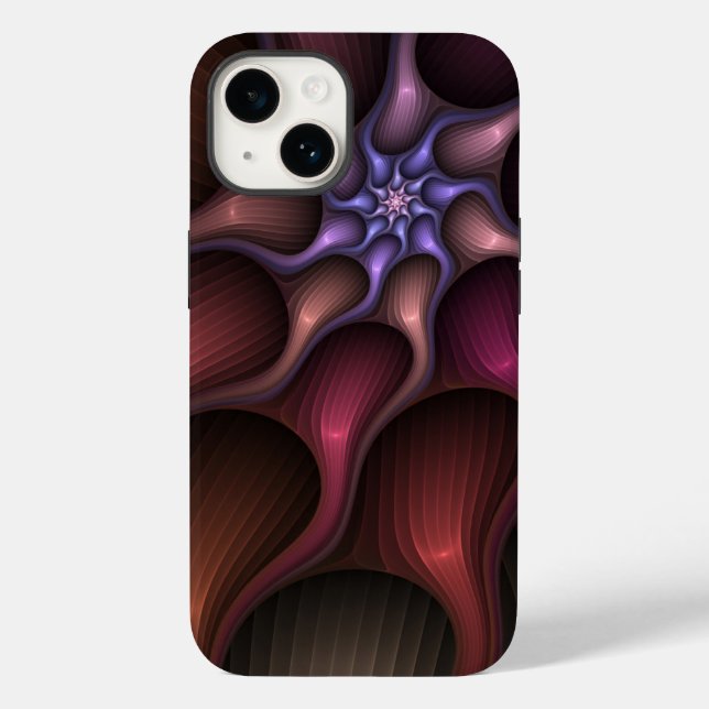 Coques Case-Mate iPhone Magique brillant Abstrait rayé coloré Fractal (Verso)