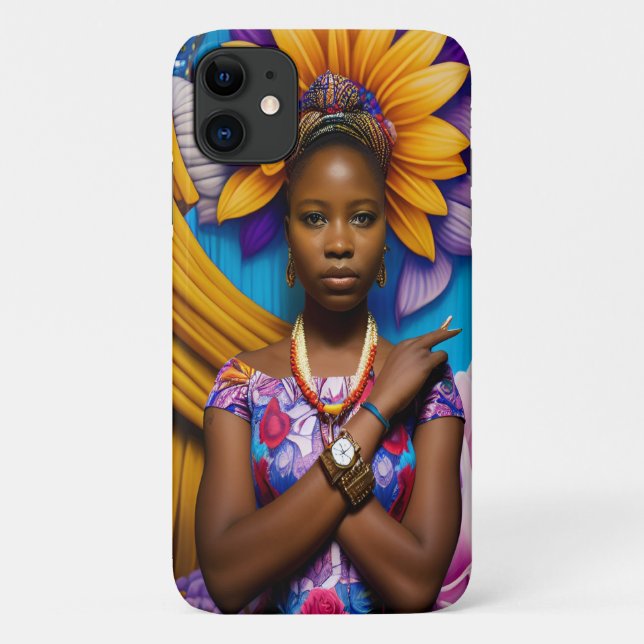 Coques Case-Mate iPhone Magnifique femme africaine avec montre (Dos)