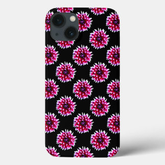 Etui iPhone 13 Magnifique fleur de dahlia rose motif de la nature