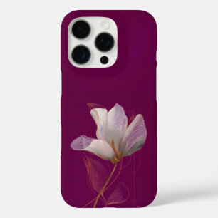 Coques iPhone 16 Pro Magnolia blanche ligne or magenta