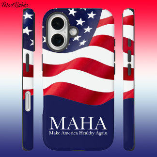 Coques iPhone 16 MAHA Rendre l'Amérique en santé aux USA Drapeau 🇺