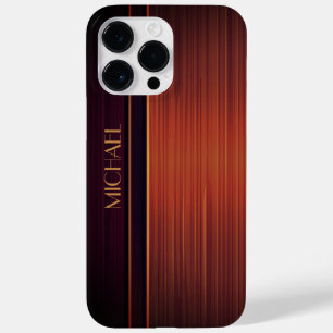 Coque Pour Pour iPhone 14 Pro Max Mahogany Style texturé Nom personnalisé