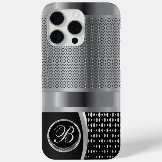 Coques Case-Mate iPhone Maillage métallique noir et argent (Verso)