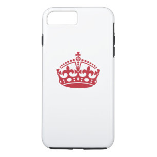 Coque iPhone 7 Plus Maintenez calme la couronne de victoire rouge