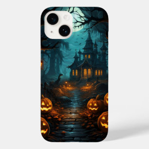 Coque Pour iPhone 14 Maison Hantée Sous La Lune Halloween