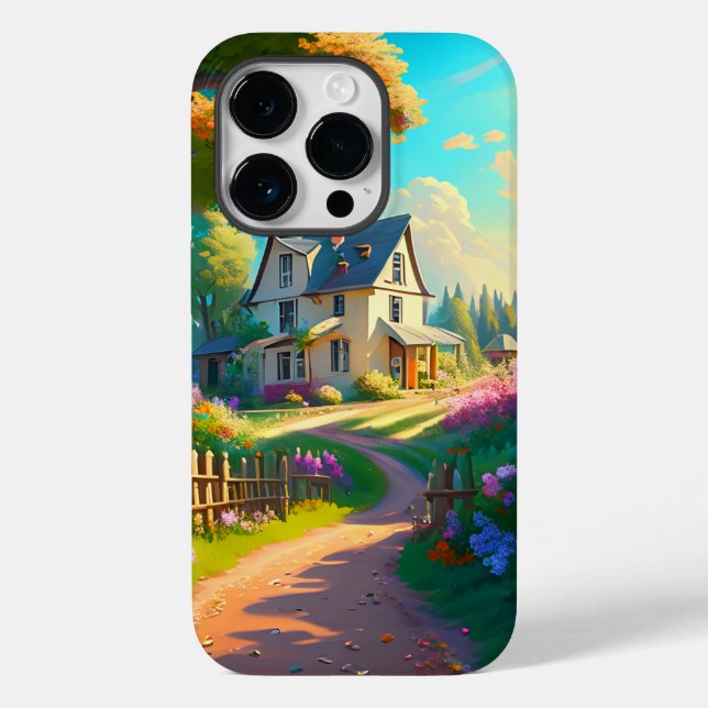 Coques Case-Mate iPhone maison rurale avec jardin fleuri (Verso)