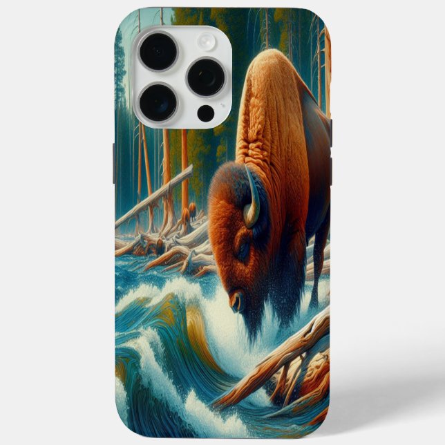 Coques Case-Mate iPhone Majestic Bison Wading (Verso)