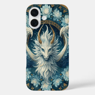 Coques iPhone 16 Majestic Dragon Mandala Floral