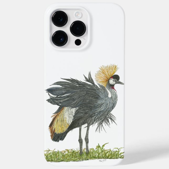 Coques Case-Mate iPhone Majestic Gris Crowned Crane Couleurs d'eau (Verso)