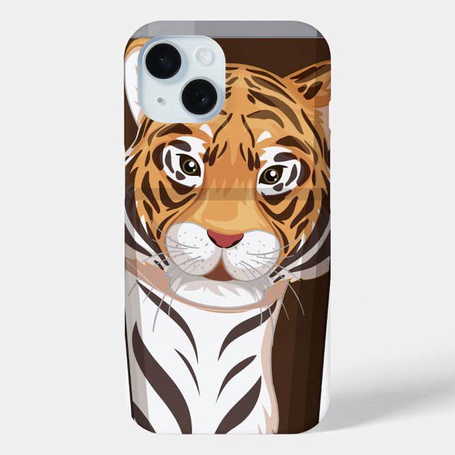 Coques Case-Mate iPhone Majestic Tiger iPhone / iPad case (A vibrant, animated tiger face emerges from the center of the frame, its expressive eyes glimmering )
