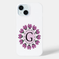 Majuscule G monogramme floral