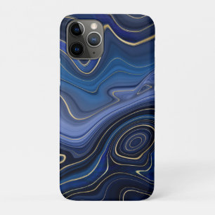 Case-Mate iPhone Case Malachite Bleue Accents Dorés Luxe Chic Pierre Pré