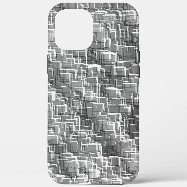 Coques Case-Mate iPhone Mâle de superposition extrême de carrés grises (Verso)