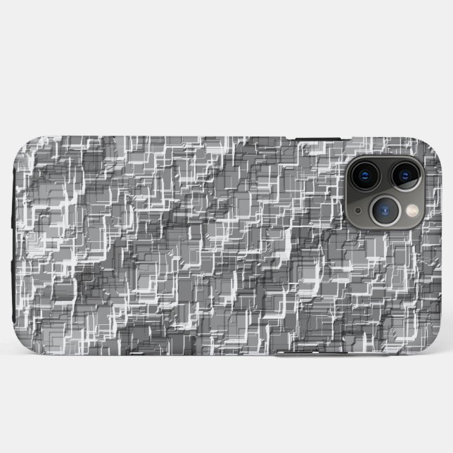 Coques Case-Mate iPhone Mâle de superposition extrême de carrés grises (Dos (Horizontal))