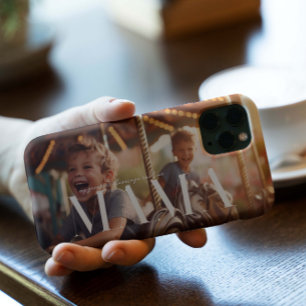 Coque iPhone 15 Pro Mama Chic Boho Lettrage & Photo